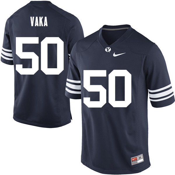 Men #50 Taipe Vaka BYU Cougars College Football Jerseys Sale-Navy - Click Image to Close